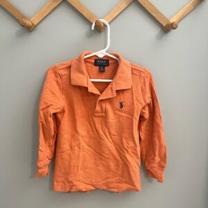Orange Ralph lauren long sleeve polo